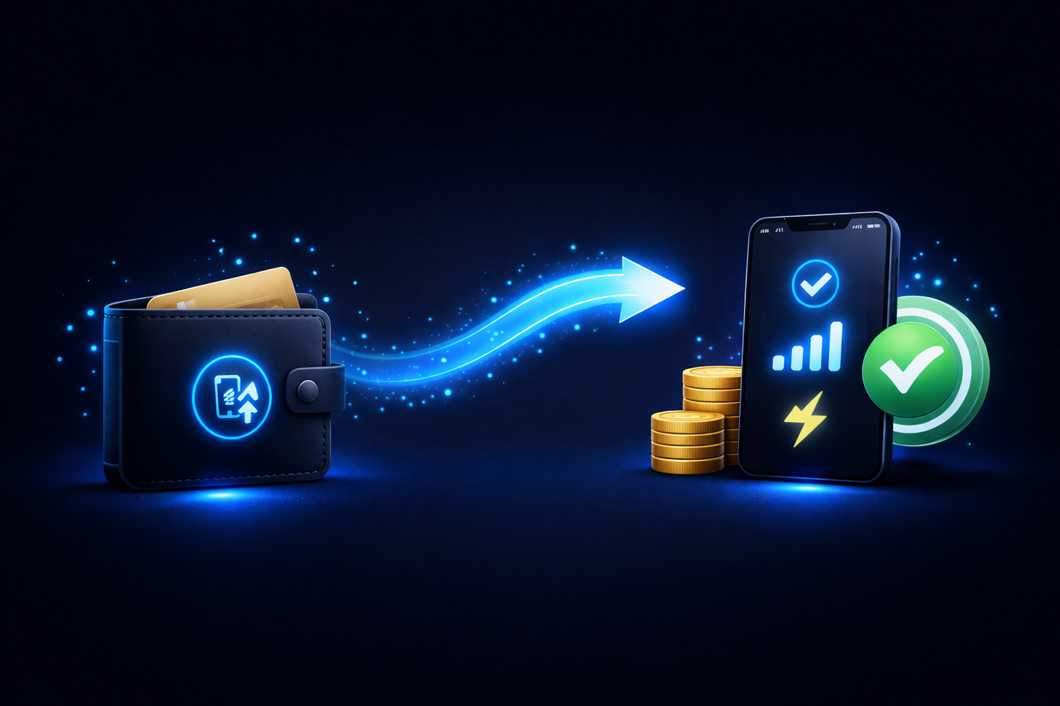 Airtime top-up feature dark mode image